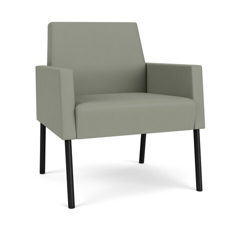 Lesro Mystic Lounge Reception Guest Chair, Black, OH Eucalyptus Upholstery ML1101